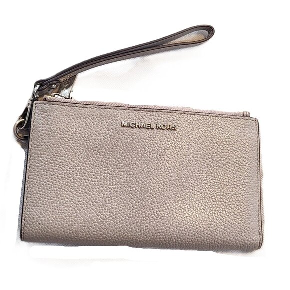 Michael Kors Adele Double Zip Wristlet Wallet 32T8TFDW4L Purse Truffle Leather - Picture 13 of 13